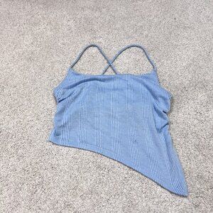 Le Lis Top Women’s Blue Sleeveless Cropped Size Medium NWT